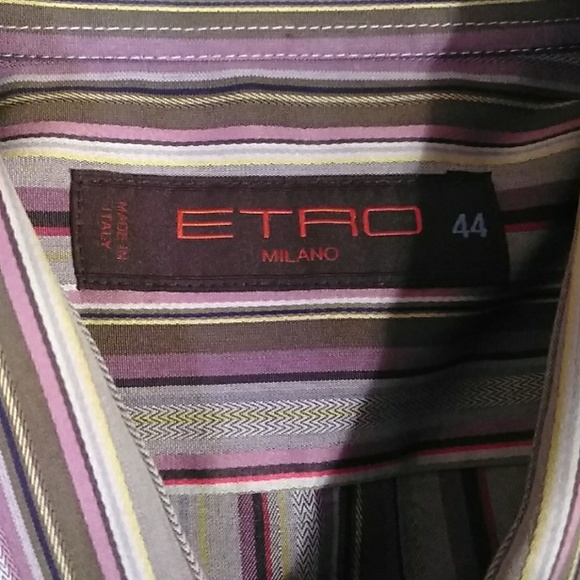 Etro Multicolor  Made In Italy Striped Casual Button Down Shirt - Picture 2 of 8